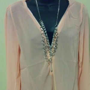 Light pink chiffon blouse